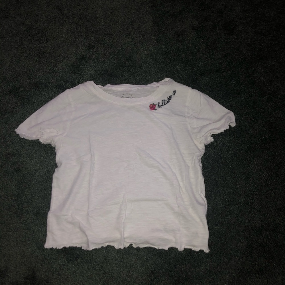 hollister white basic crop top - EUC